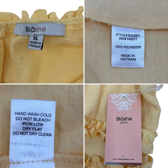 Blashe Butter Yellow Ruffle Dress Sz. XL - Picture 5 of 9
